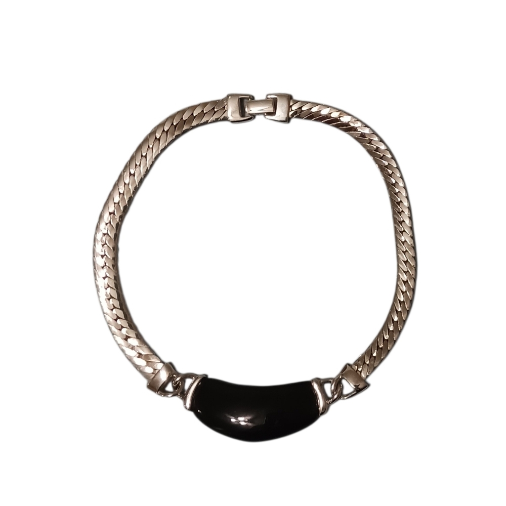 Vintage Napier collar necklace chocker silver tone stamped patent pending